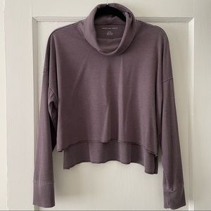 American Eagle Cropped Long Sleeve Mock Neck